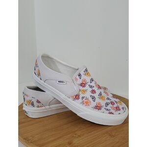 Vans Asher Womens Canvas Slip on Sneaker Butterfly Floral Size 6.5 NIB